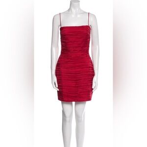 Ruched Red Mini Dress with Spaghetti Straps
